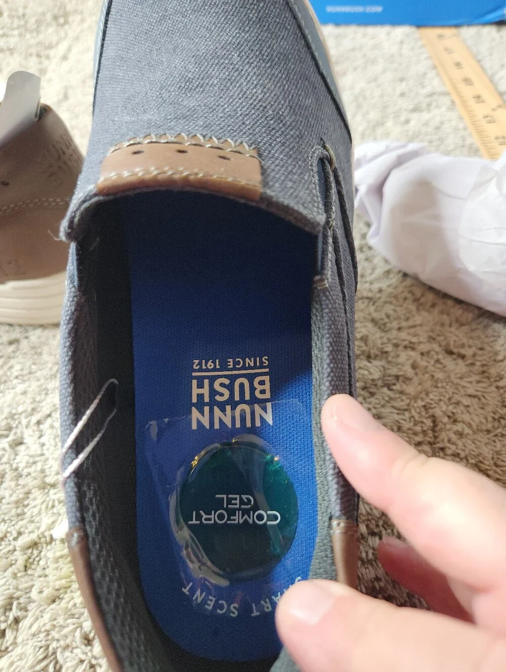 Men's Slip-On Sneakers in Navy with Brown & White Soles - Nunn Bush City Walk 8